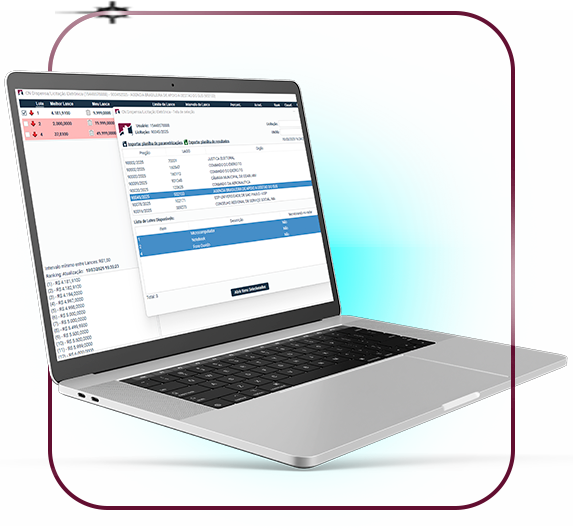 Notebook exibindo o eLicitaDisputa